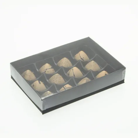 12 Choc Board Base & Clear Lid; Black